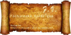 Foltinszki Valéria névjegykártya